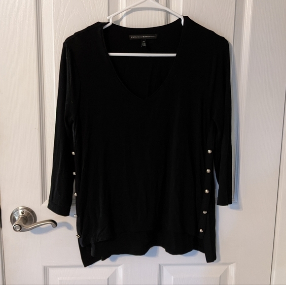 New White House Black Market Layered Button Detail Tunic Blouse Size XS - Picture 1 of 6